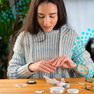 DIY-Zakje met Rits met Goud/Zilveren Kralen en Veelkleurige Letterkralen